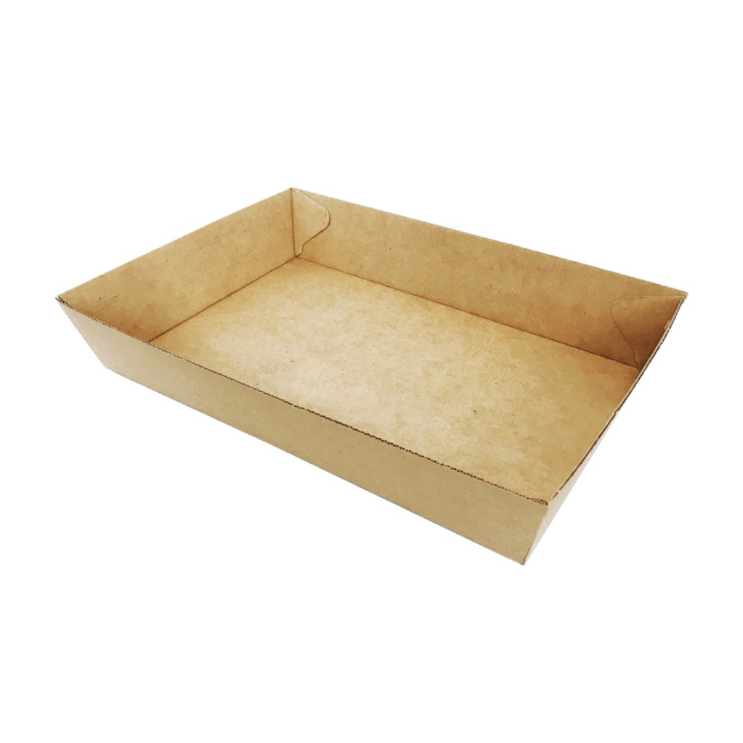Brown Corrugated Tray #4 (250pcs) food takeaway container, takeaway container for sale