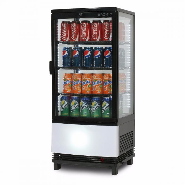 CT0080G4BC-NR | 80L Countertop Fridge LED Single Door Curved Glass