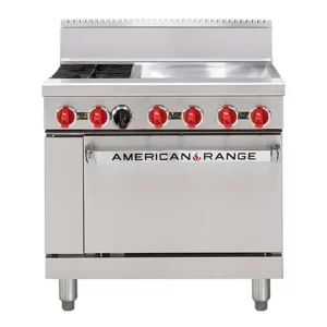 American Range 2 x Burner Top & griddle plate 36" Oven Range AAR.2B.24G.P