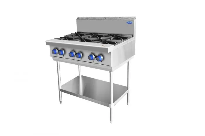 Cookrite 6 Burner Cook Top with a Stand, AT80G6B-F, cookrite, 6 burner with stand