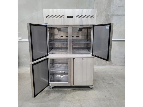 Second-hand Commercial Upright Freezer with 4 Split doors, commercial upright freezer for sale in sydney and australia, used commercial upright freezer for sale, refurbished commercial upright freezer sale, austune upright freezer for sale