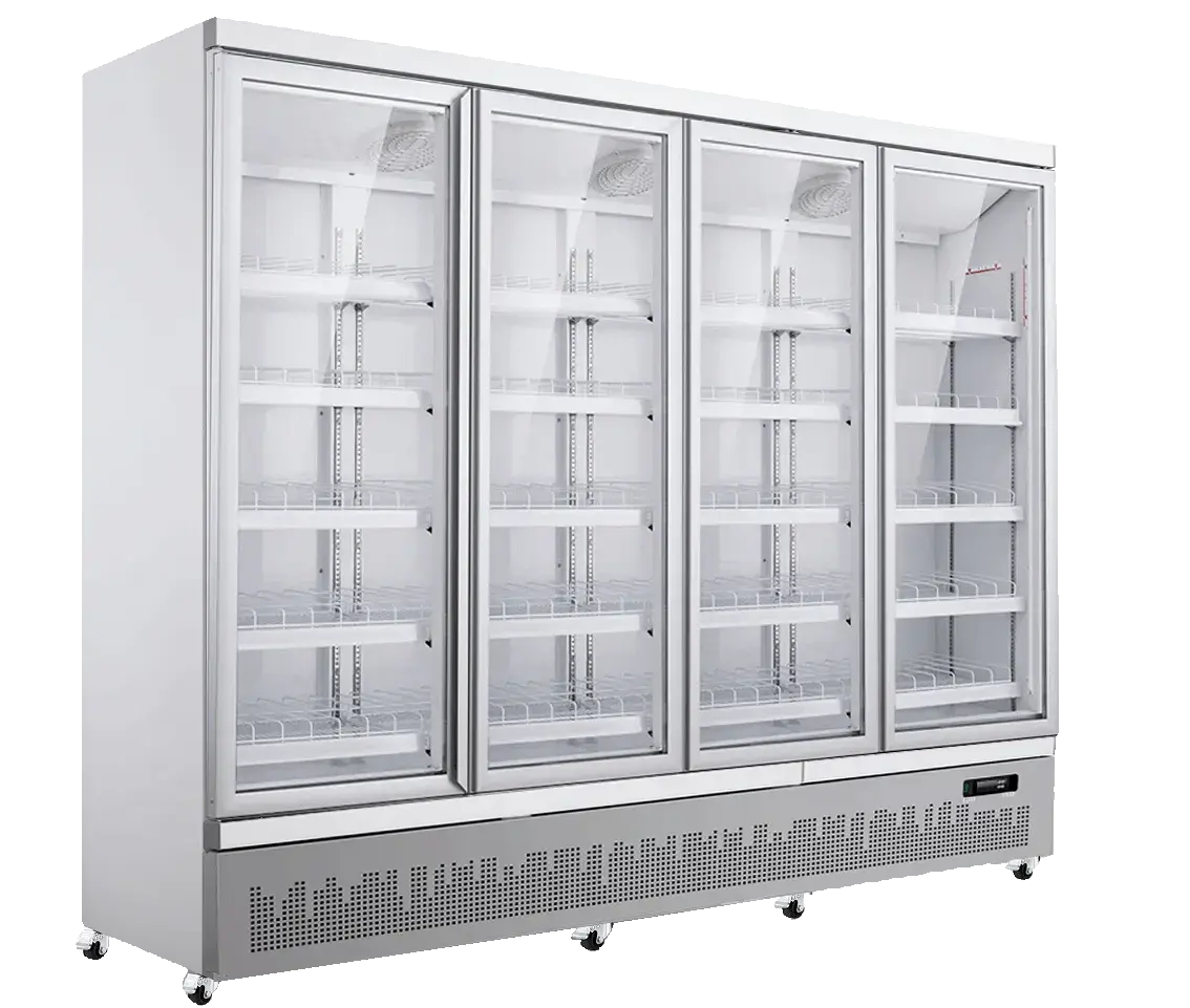 AISLEPRO™ Four Door Freezer, 4 door commercial freezer for sale, 4 door upright freezer for sale, commercial upright freezer for sale, commercial display freezer for sale