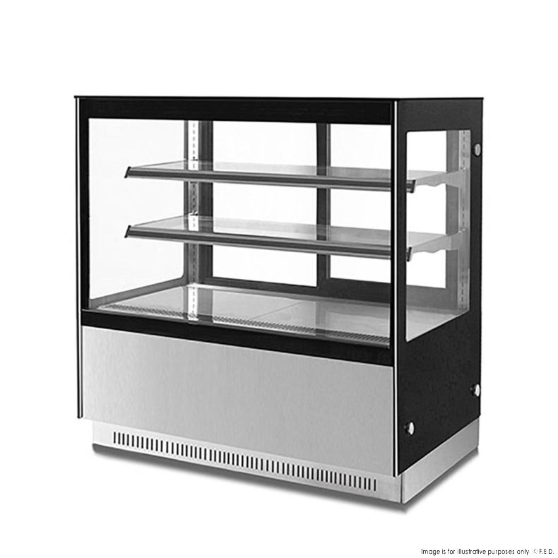 Bonvue Refrigerated Cake Display, GAN-900RF2, with 2 shelves, cake display fridge for sale, 900mm wide bakery case for sale