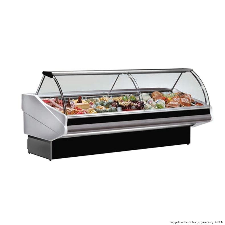 meat display fridge, meat deli display fridge for sale, deli display fridge with storage, ItaliaCool Curved Front Glass Deli Display, PAN2000