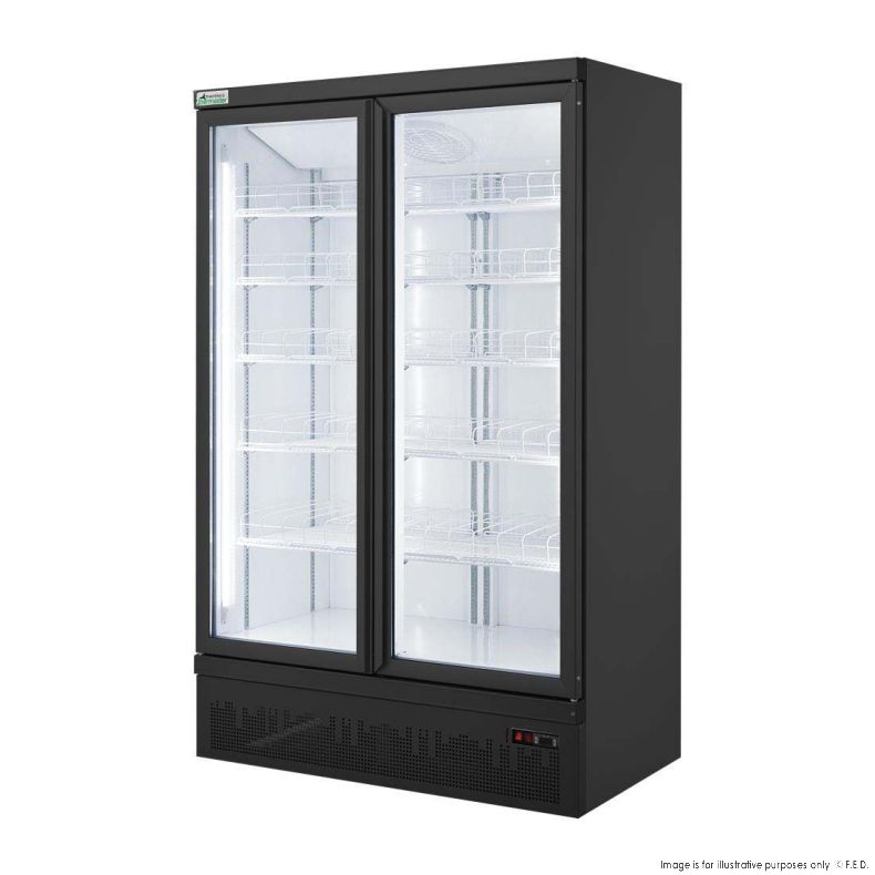 Thermaster 2 Door Supermarket Fridge, Black display fridge, LG-1000BGBM, LG-1000BGBMF, Thermaster 2 Door Supermarket freezer, black display freezer