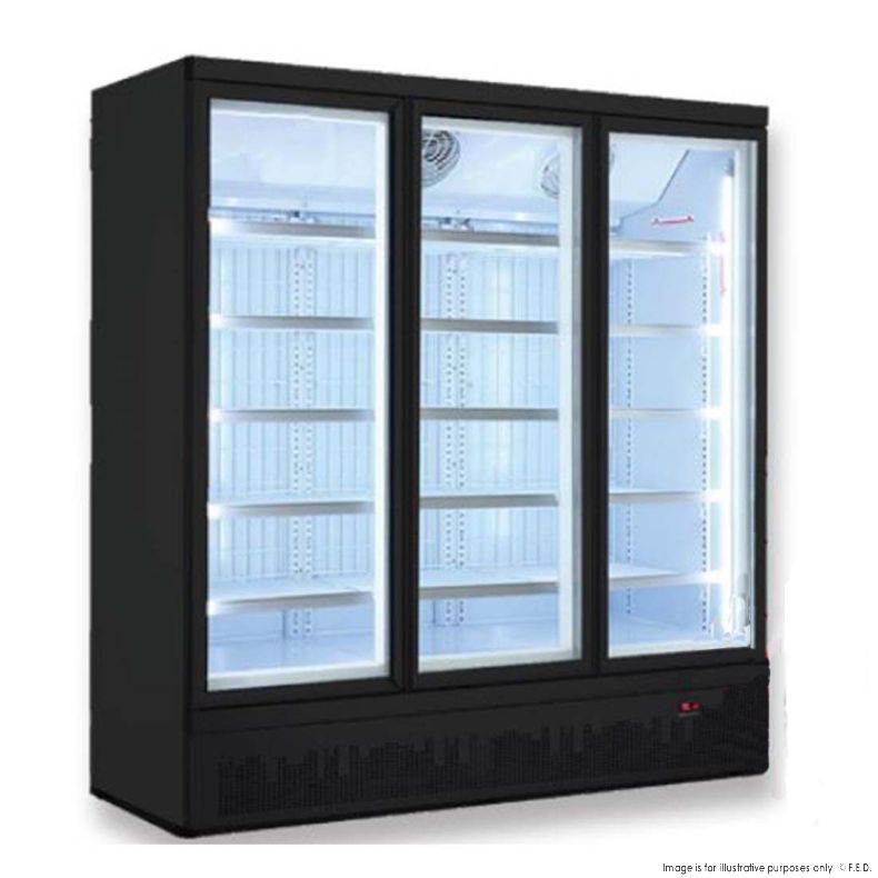 Thermaster 3 Door Supermarket Fridge, Black display fridge, LG-1500BGBM, Thermaster 3 Door Supermarket freezer, black display freezer, LG-1500BGBMF