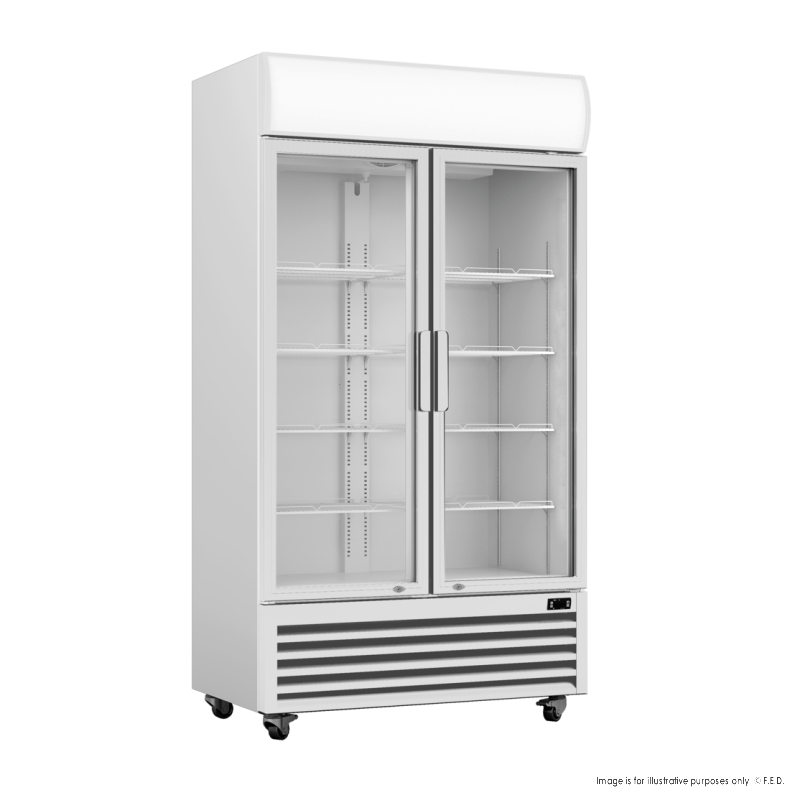 Thermaster 580L Double Door Upright Drink Fridge White, LG-580P