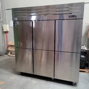 Used Upright Freezer Commercial 6 half Solid doors, HFT72-6