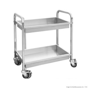 Stainless Steel trolley with 2 deep shelves