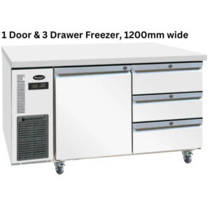 Austune Under Bench 1 Door 3 Drawer Freezer, CUF120-3D-3