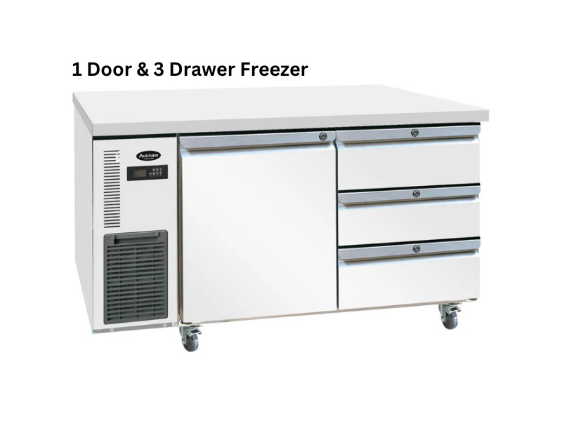 Austune Under Bench 1 Door 3 Drawer Freezer, CUF150-3D-3