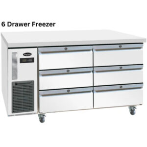 Austune Under Bench 6 Drawer Freezer, CUF150-3D-6