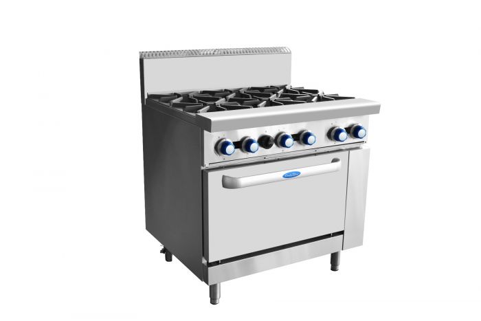 Cookrite Gas 6 Burners with Oven, AT80G6B-O-NG