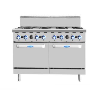 Cookrite Gas 8 Burners with Oven, AT80G8B-O-NG