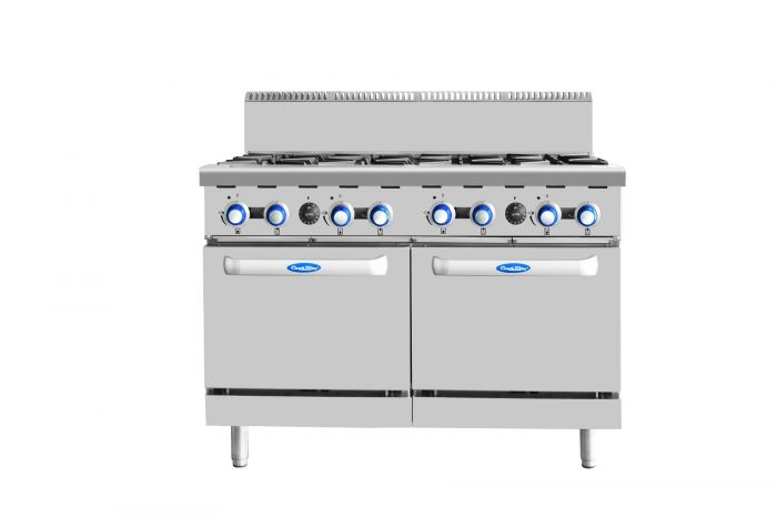 Cookrite Gas 8 Burners with Oven, AT80G8B-O-NG